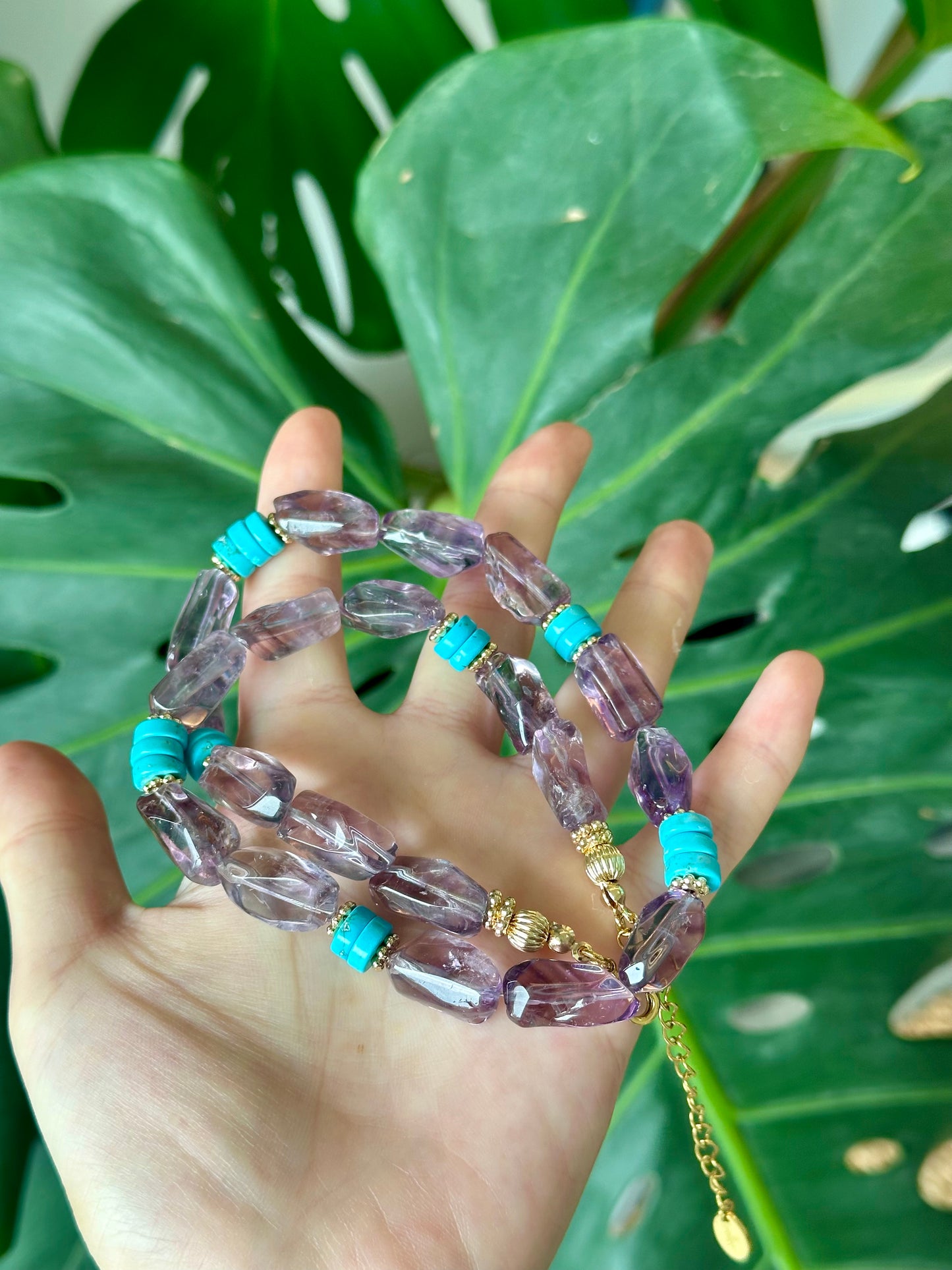 iLMondo|Handmade Amethyst and Turquoise Necklace