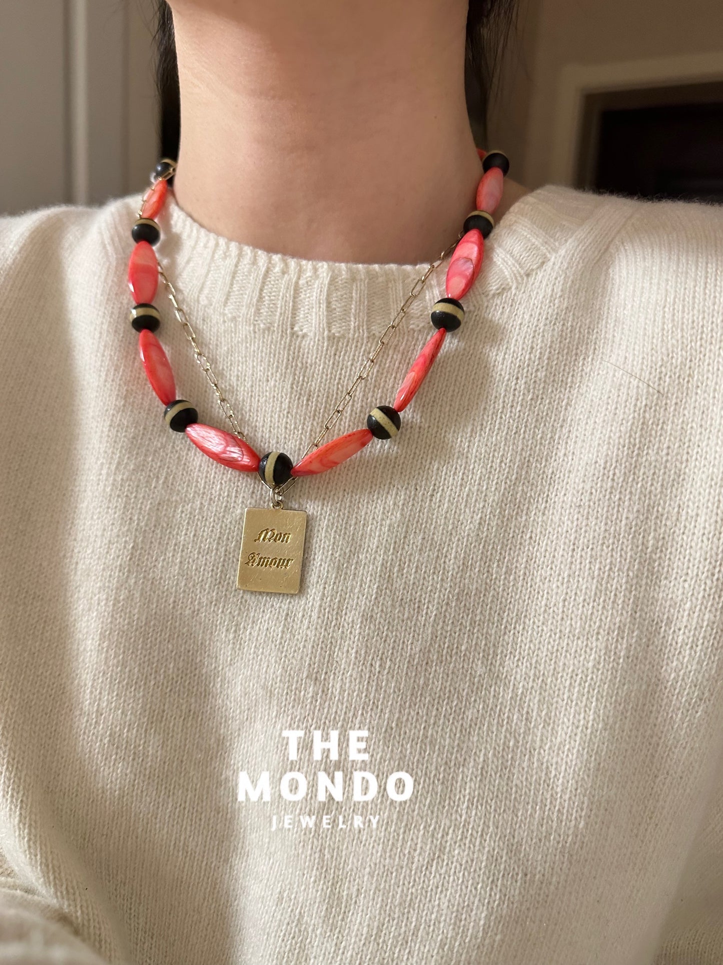 iLMondo|Handmade Tibetan Shell Agate Necklace