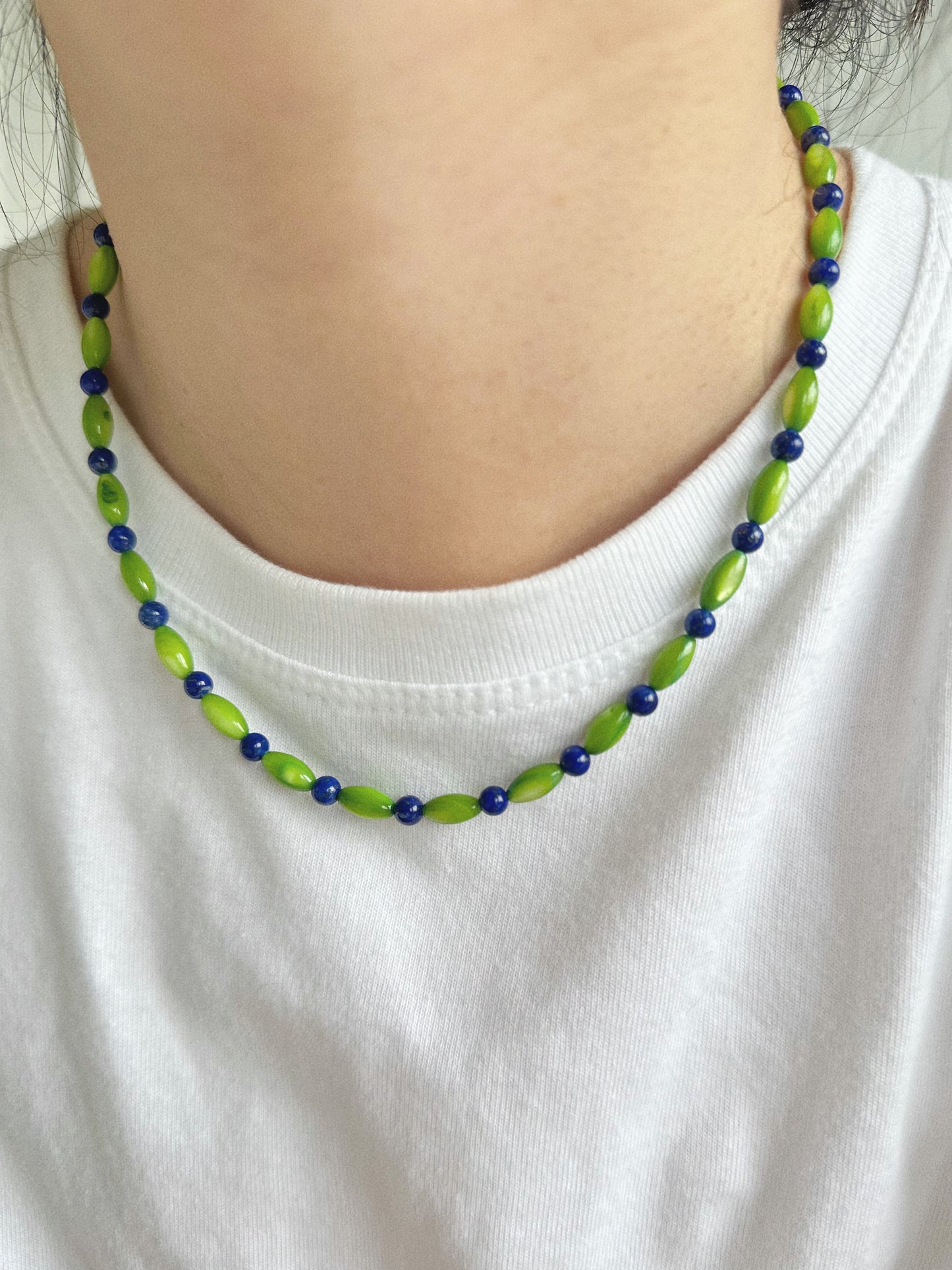 iLMondo|Handmade Lapis Lazuli and Shell Necklace
