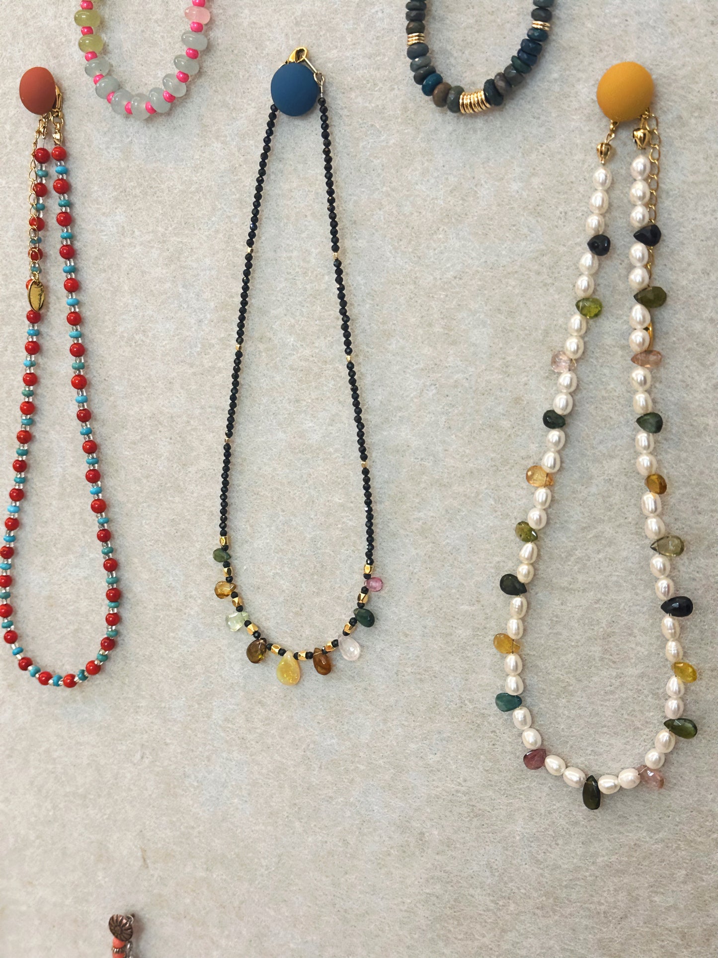 iLMondo|Handmade Pearl and Tourmaline Necklace