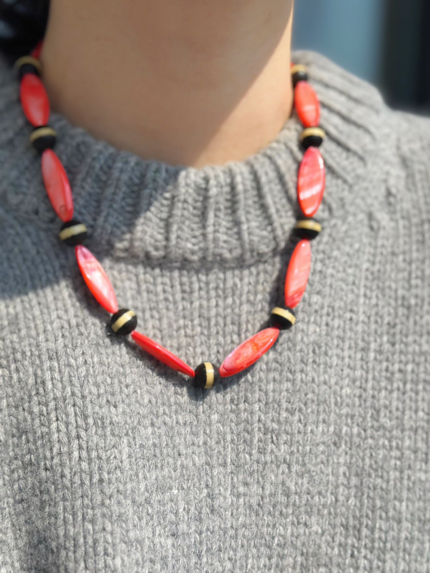 iLMondo|Handmade Tibetan Shell Agate Necklace