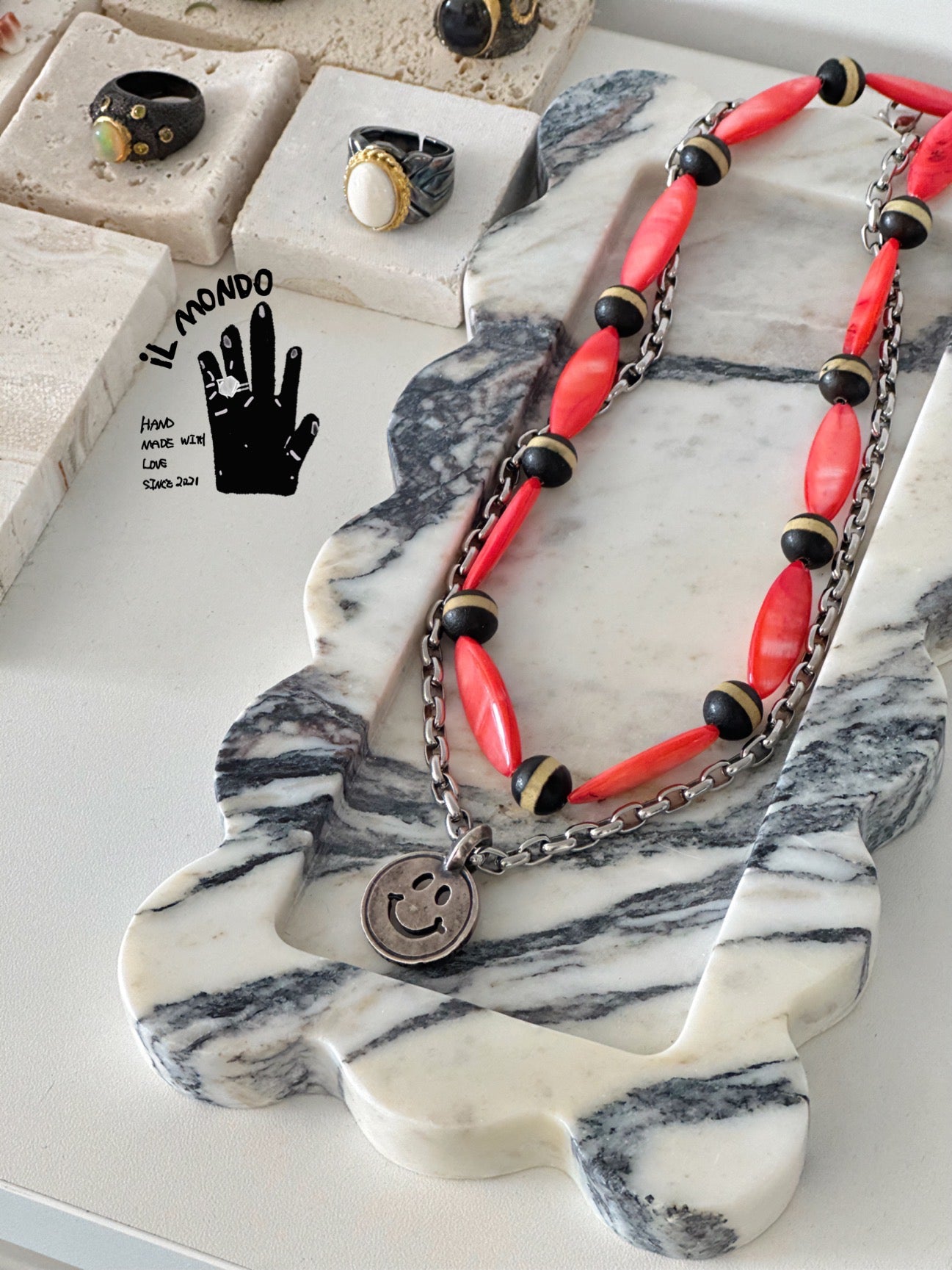iLMondo|Handmade Tibetan Shell Agate Necklace