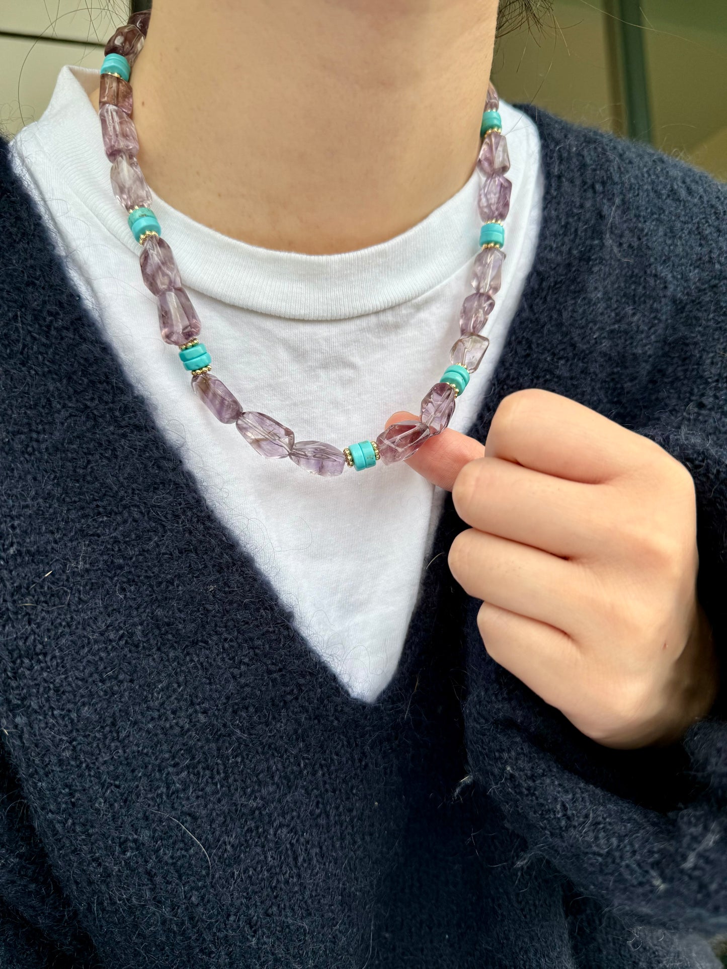 iLMondo|Handmade Amethyst and Turquoise Necklace