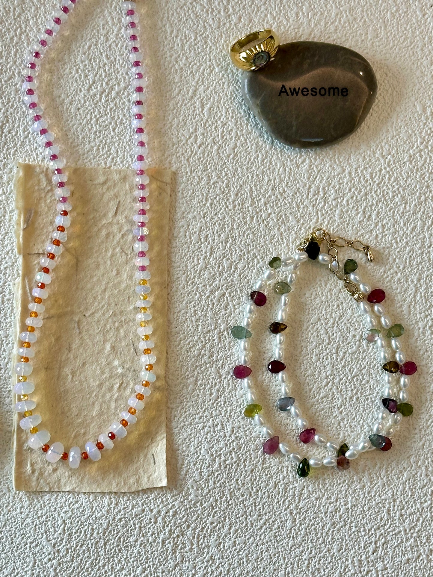 iLMondo|Handmade Pearl and Tourmaline Necklace