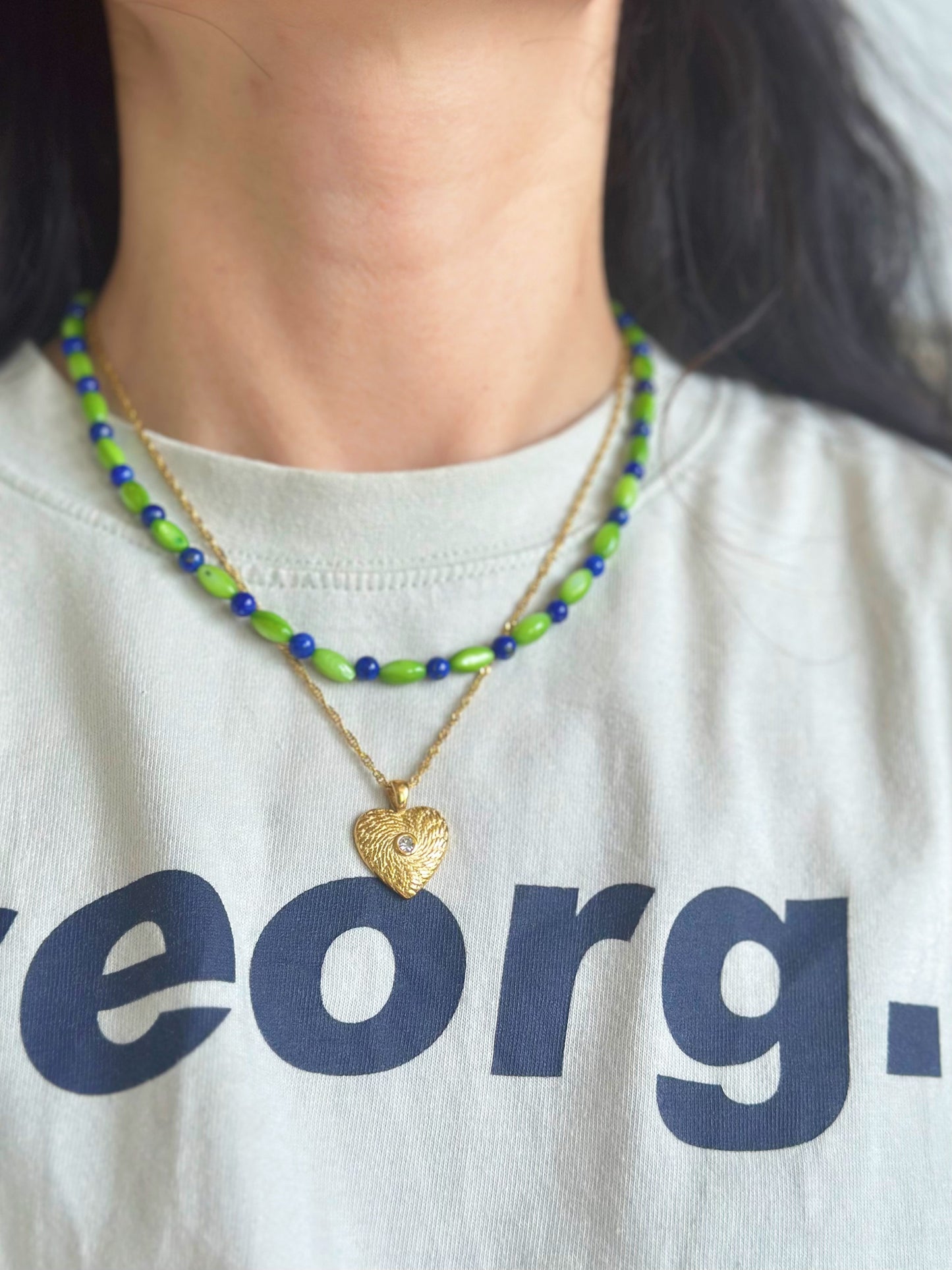 iLMondo|Handmade Lapis Lazuli and Shell Necklace