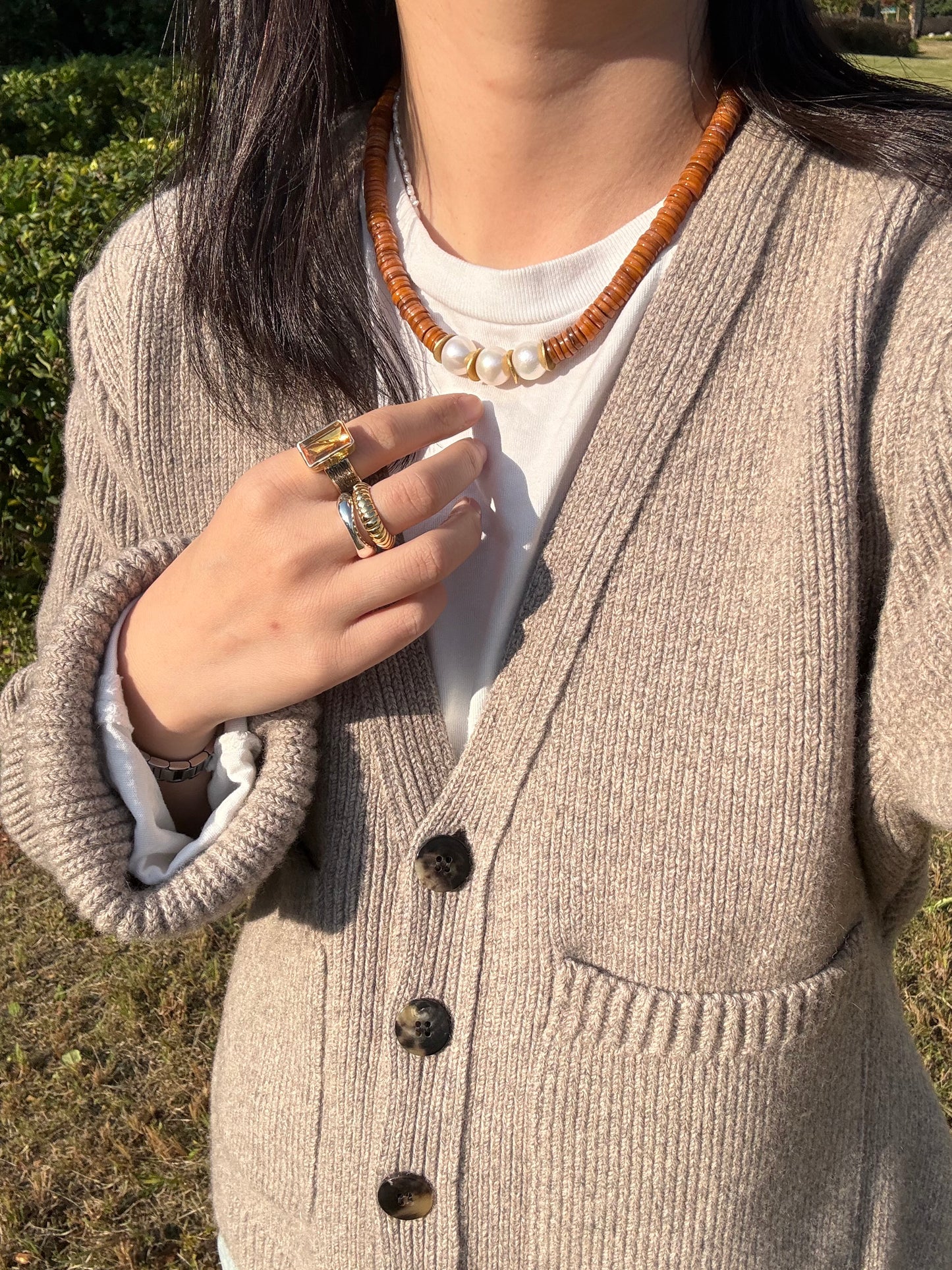 iLMondo|Handmade peals and shells necklace