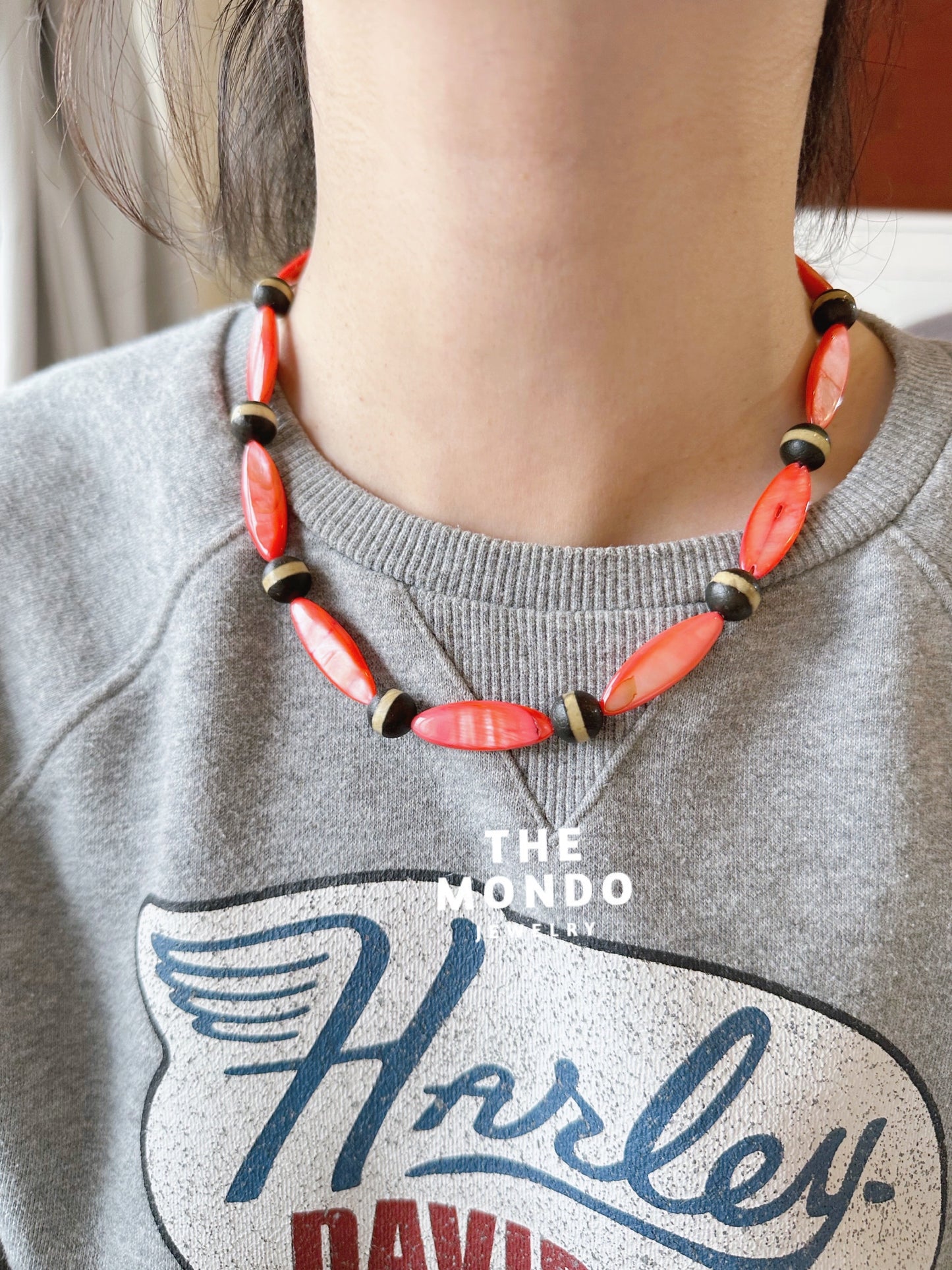 iLMondo|Handmade Tibetan Shell Agate Necklace